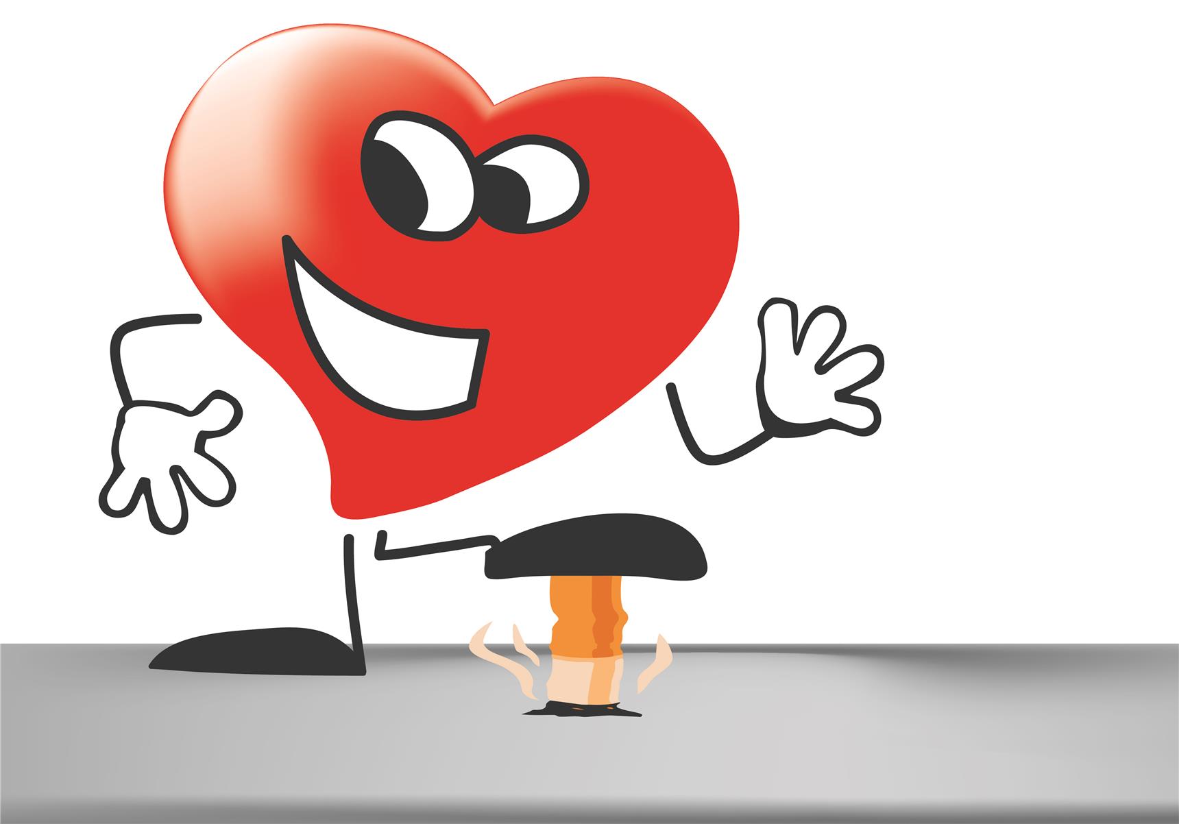 Rauchfrei - Mit Herz die Zigarette zerdrücken