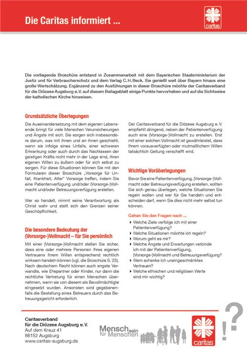 Beiblatt Caritasverband